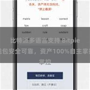 比特派多语言支持 Bitpie钱包安全可靠，资产100%自主掌控