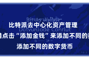 比特派去中心化资产管理  用户不错点击“添加金钱”来添加不同的数字货币