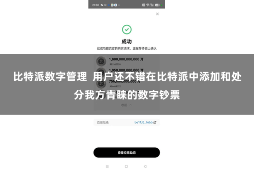比特派数字管理  用户还不错在比特派中添加和处分我方青睐的数字钞票