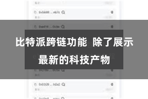 比特派跨链功能  除了展示最新的科技产物